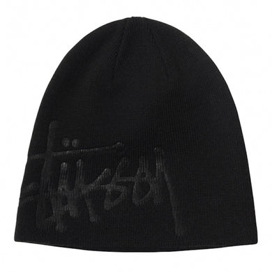 Stussy Debossed Stock Logo Beanie Black