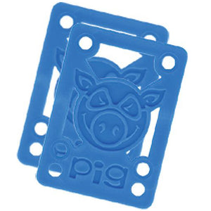 Pig Wheels Pig Piles Hard 1/8" Blue Skateboard Riser Pads