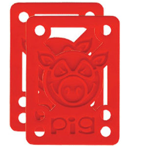 Pig Wheels Pig Piles Hard 1/8" Red Skateboard Riser Pads