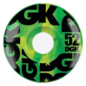 DGK Skateboards Green Swirl Formula Skateboard Wheels 101a 52mm