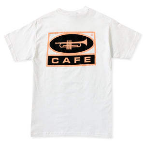 Skateboard Cafe Trumpet Logo T-Shirt White