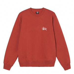 Stussy Basic Logo Crewsweat Brick