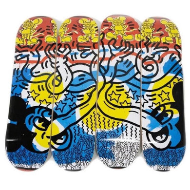 Diamond Supply Co X Keith Haring Hands By Mickey 4 Deck Set Skateboard Deck 8.25