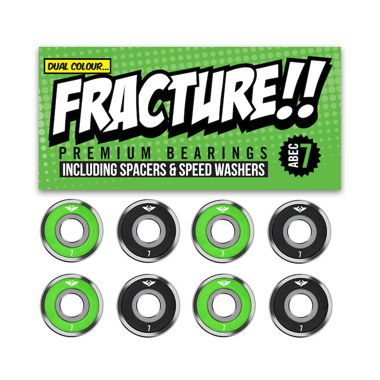 Fracture Skateboards Premium Abec 7 Green/Black Bearings