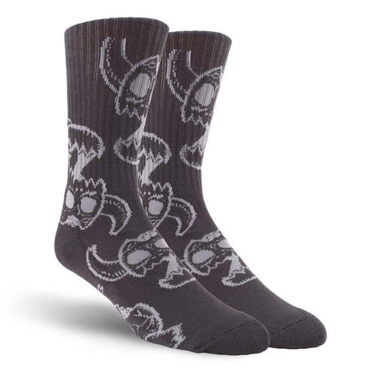Toy Machine Monster Skull Charcoal Crew Socks