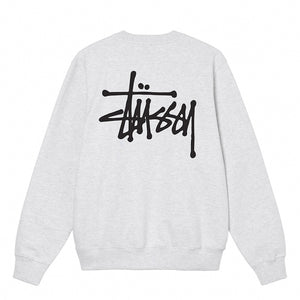 Stussy Basic Logo Crewsweat Ash Heather
