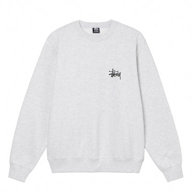 Stussy Basic Logo Crewsweat Ash Heather