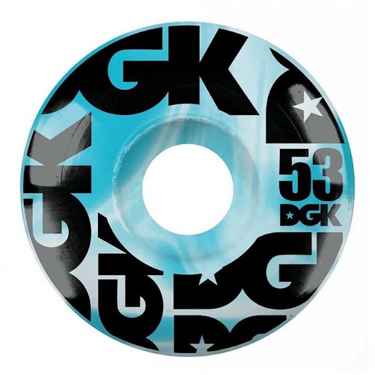DGK Skateboards Blue Swirl Formula Skateboard Wheels 101a 53mm