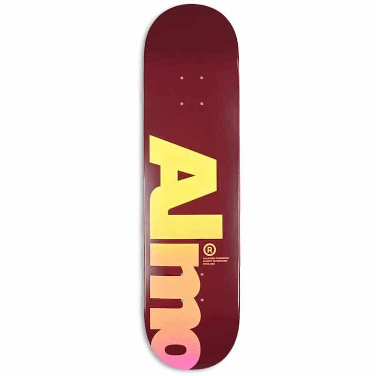 Almost Skateboards Fall Off Logo Magenta Skateboard Deck 8