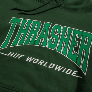 HUF X THRASHER Bayview Pullover Hoodie Forest Green