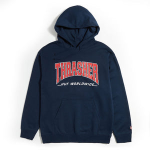 HUF X THRASHER Bayview Pullover Hoodie Navy