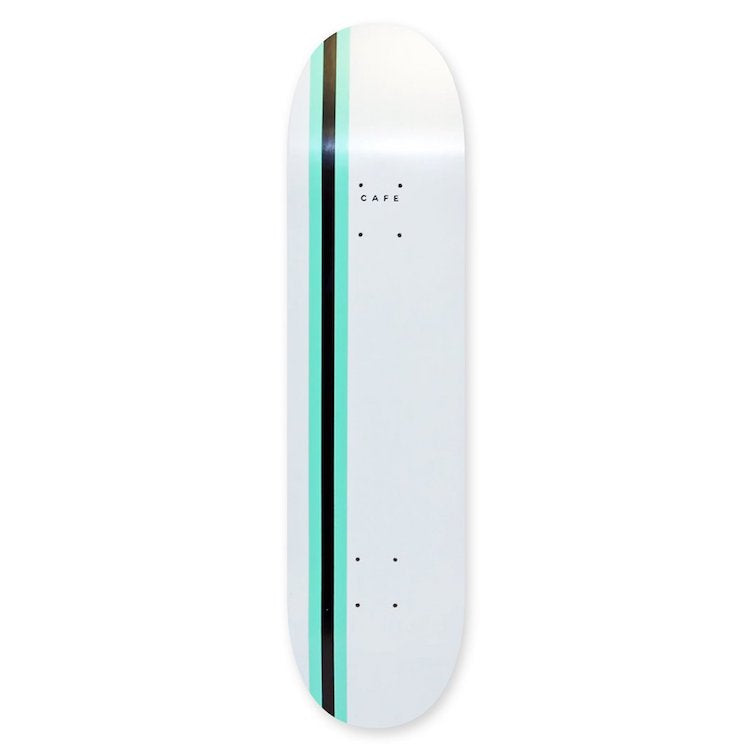 Skateboard Cafe Stripe White/Ice/Black Skateboard Deck 8.125