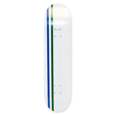 Skateboard Cafe Stripe White/Royal/Emerald Skateboard Deck 8.38