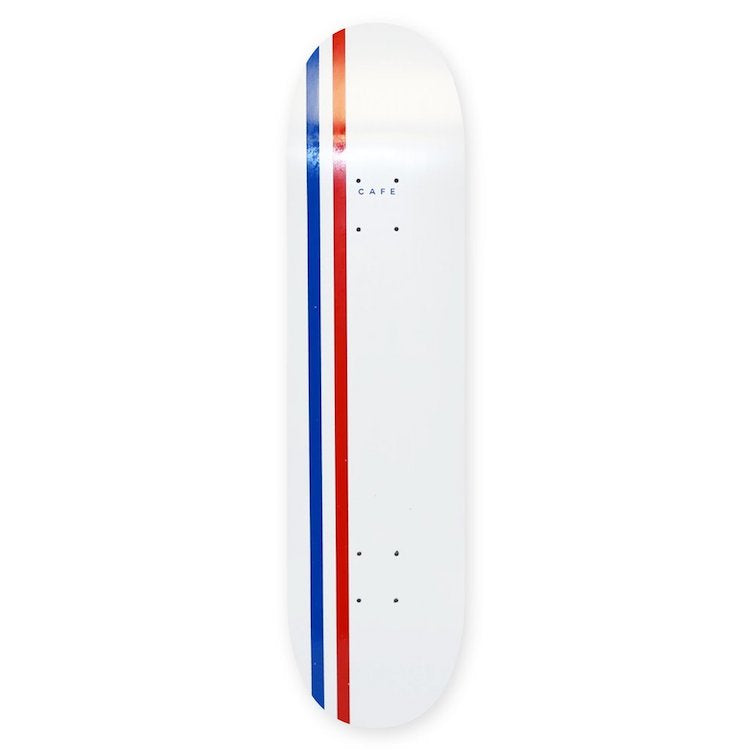 Skateboard Cafe Stripe White/Royal/Red Skateboard Deck 8.5