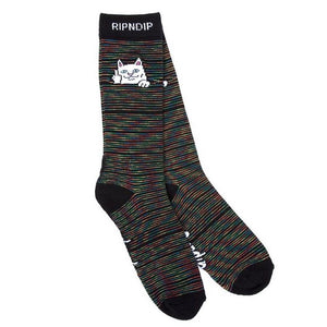 RIPNDIP Peek a Nermal Black/Neon Crew Socks