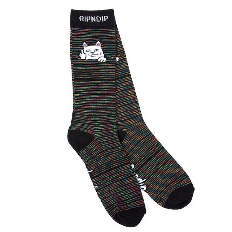 RIPNDIP Peek a Nermal Black/Neon Crew Socks