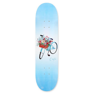Skateboard Cafe Flower Basket Blue Skateboard Deck 8.25"
