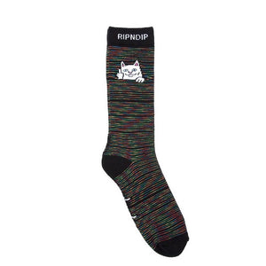RIPNDIP Peek a Nermal Black/Neon Crew Socks