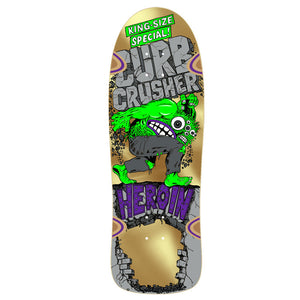 Heroin Skateboards Curb Crusher XL Gold Foil Skateboard Deck 10.25"