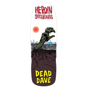 Heroin Skateboards Dead Dave "Dead Dave Lives" Mutant Shaped Skateboard Deck 10"