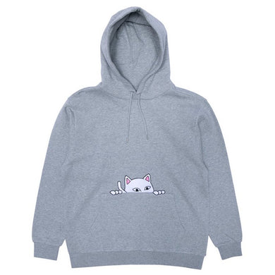 RIPNDIP Peeking Nermal Embroidered Hoodie Heather Grey
