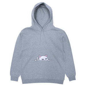 RIPNDIP Peeking Nermal Embroidered Hoodie Heather Grey