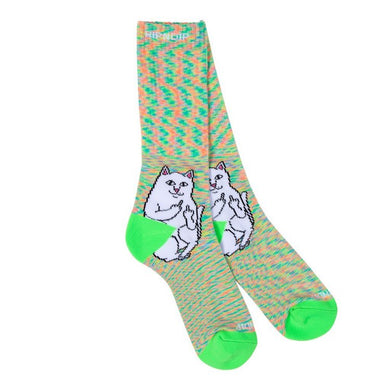 RIPNDIP Lord Nermal Neon Speckle Crew Socks