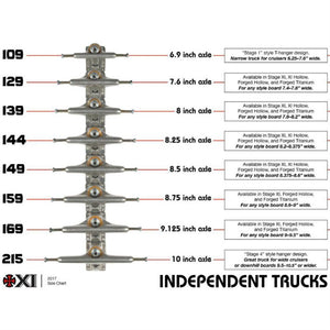 Independent Truck Co Stage 11 Forged Hollow Silver Skateboard Trucks 159