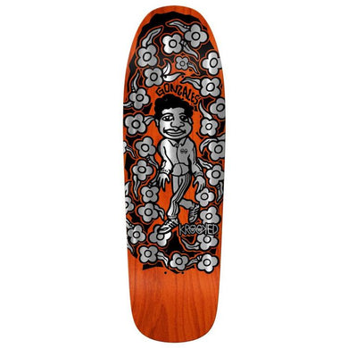 Krooked Skateboards Gonz Sweatpants Foil Custom Shape Skateboard Deck 9.81