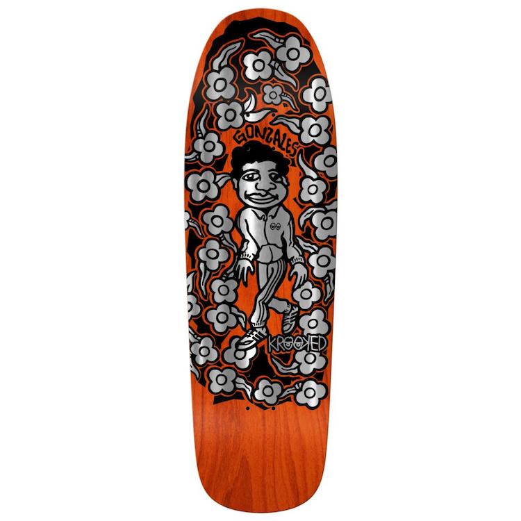 Krooked Skateboards Gonz Sweatpants Foil Custom Shape Skateboard Deck 9.81