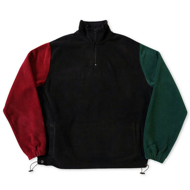 Skateboard Cafe 1/4 Zip Fleece Black/Burgundy/Forest Sweatshirt