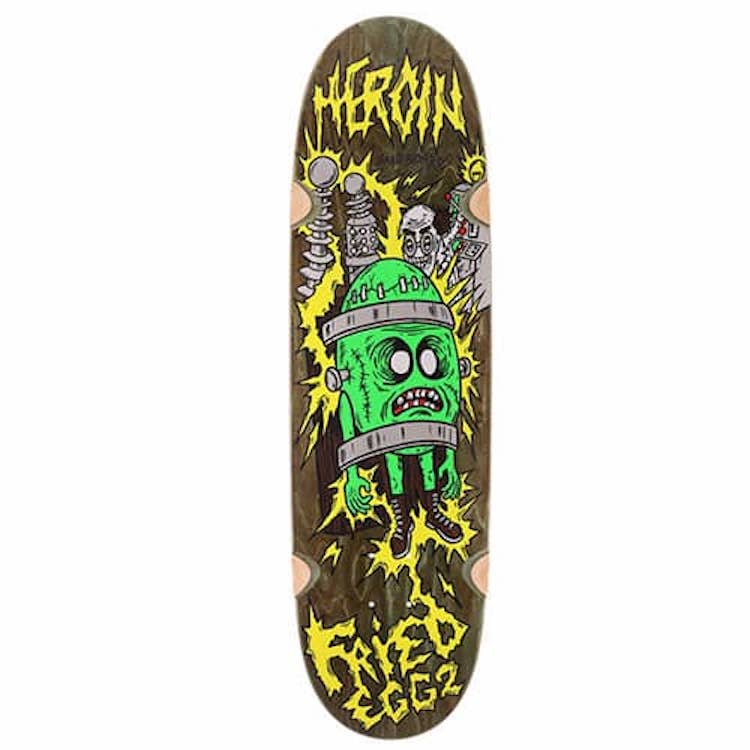 Heroin Skateboards Fried Egg 2 Shaped Skateboard Deck 8.9