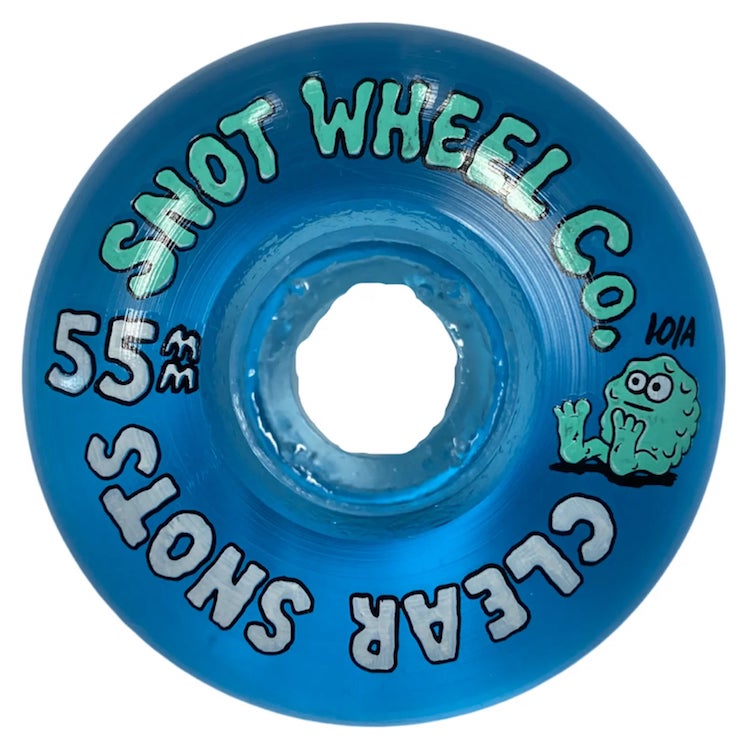 Snot Wheel Co Clear Snots Blue Skateboard Wheels 101a 55mm