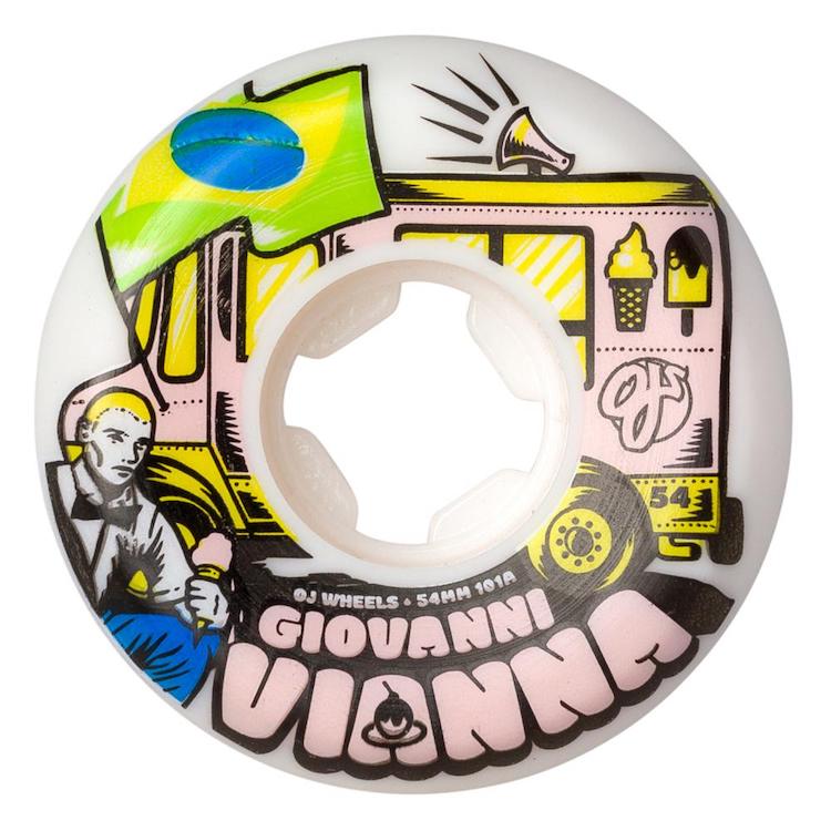 OJ Wheels Elite Giovanni Vianna Hardline Skateboard Wheels White 101a 54mm