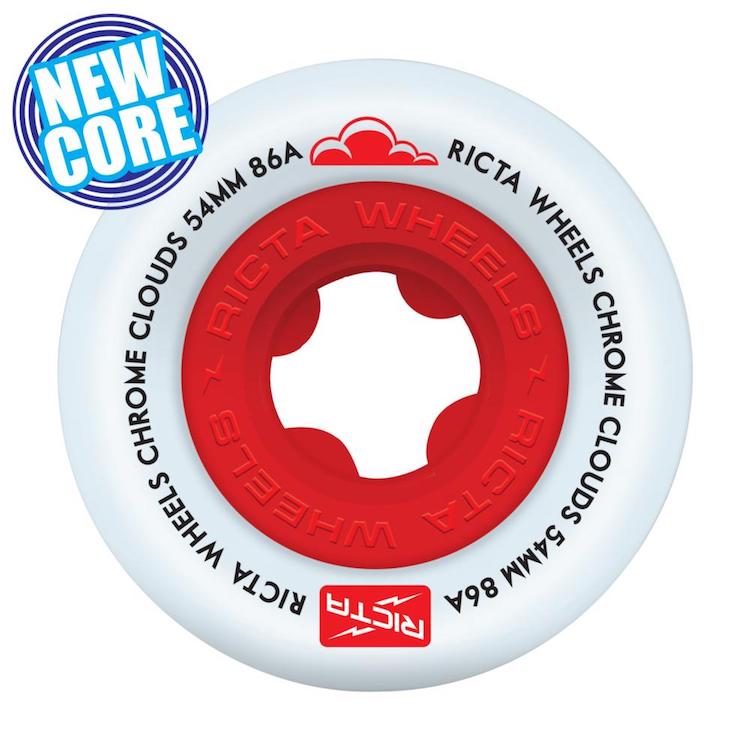 Ricta Wheels Chrome Clouds Skateboard Wheels 86a 54mm