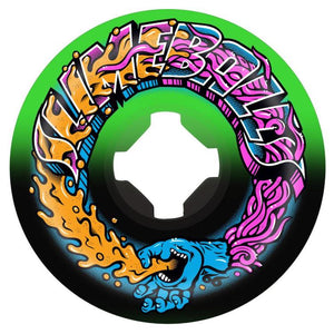 Slime Ball Wheels Greetings Speed Balls Green/Black Skateboard Wheels 99a 56mm