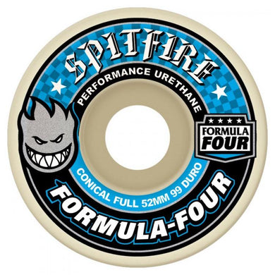 Spitfire Wheels Formula Four Conical Blue Print Skateboard Wheels 99a 54mm