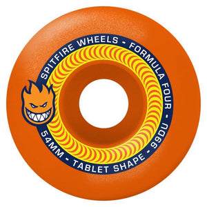 Spitfire Wheels Neon Orange Formula Four Tablet Skateboard Wheels 99a 53mm