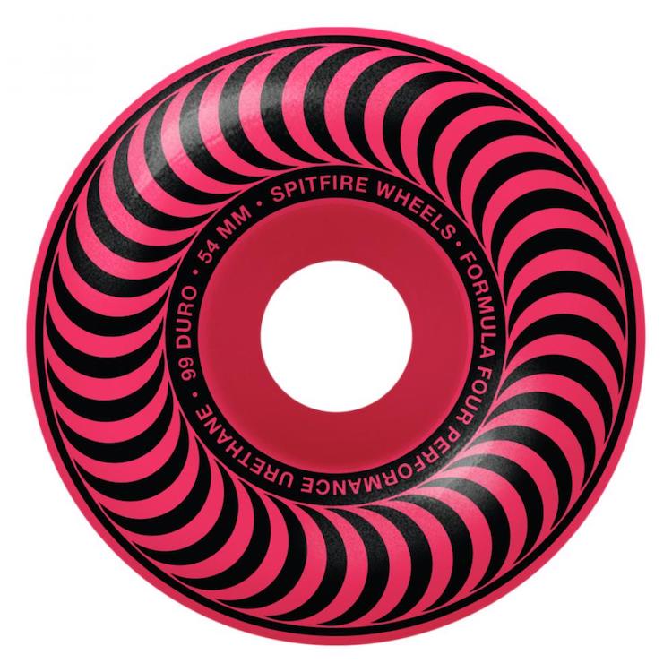 Spitfire Wheels Chroma Formula Four Pro Classic Pink Skateboard Wheels 99a 54mm