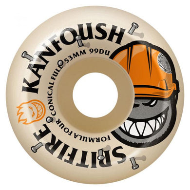 Spitfire Wheels Kanfoush Overtime Conical Formula Four Skateboard Wheels 99a 53mm