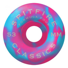 Spitfire Wheels Swirled Classic Formula Four Skateboard Wheel Blue/Pink Swirl 99a 53mm