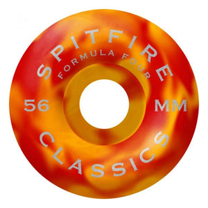 Spitfire Wheels Swirled Classic Formula Four Skateboard Wheel Red/Orange Swirl 99a 56mm