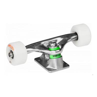 Mini Logo Skateboard Trucks Assembly Raw 7.63 / 53mm 90a Wheels Undercarriage Bundle