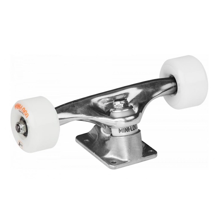 Mini-Logo Split Black/Raw 8.0 Trucks Set (2 Stück) | Mit Medium 94a Bushings | Für Skateboards 7,88–8,25 Zoll | Leicht & Präzise