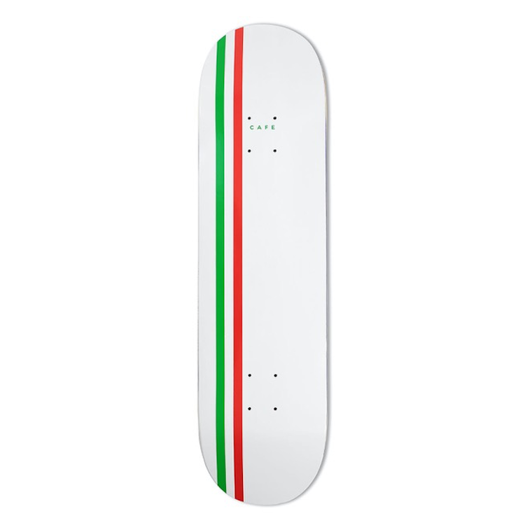 Skateboard Cafe Stripe White/Green/Red Skateboard Deck 8
