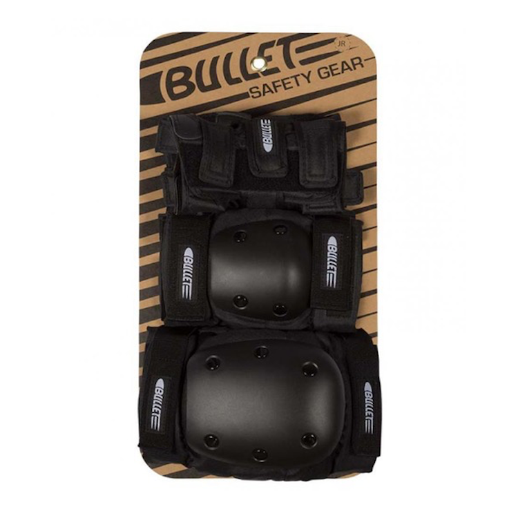 Bullet Combo Deluxe Adult 3-Pack Skateboard Pad Set Black