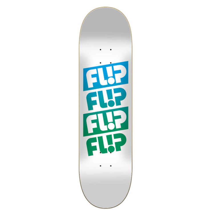 Flip Skateboards Team Quattro Faded White Skateboard Deck 7.5