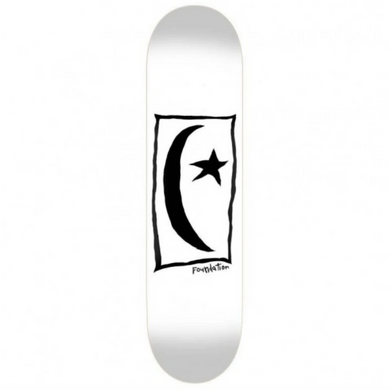 Foundation Skateboards Star & Moon Square White Skateboard Deck 8.5