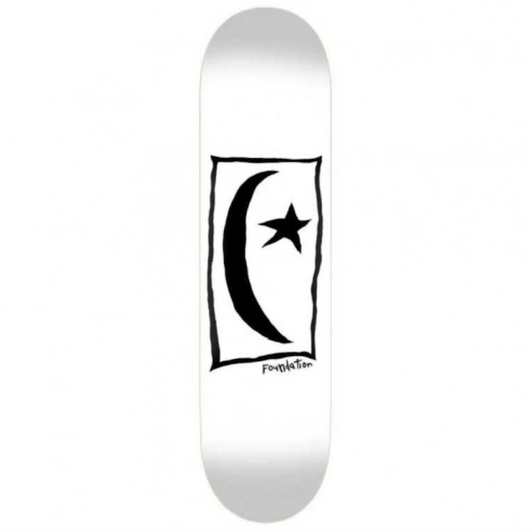 Foundation Skateboards Star & Moon Square White Skateboard Deck 8.5