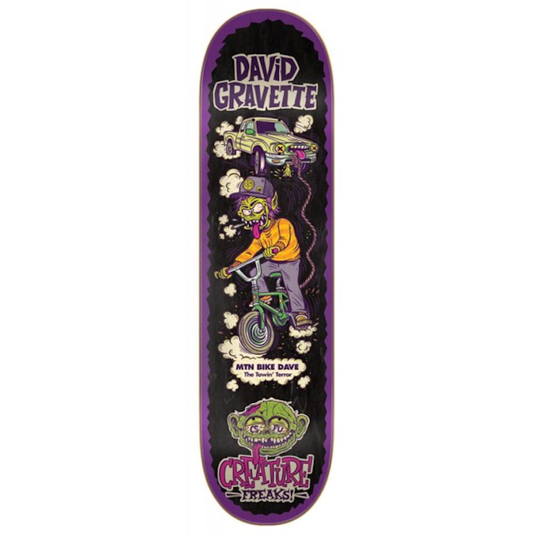 Creature Skateboards Gravette Freaks Black Skateboard Deck 8.3